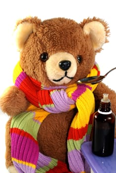 Cough drops with teddy bear