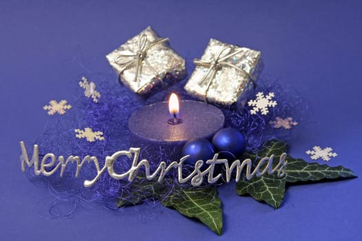 Christmas decoration in blue