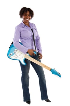 Woman with an electric guitar