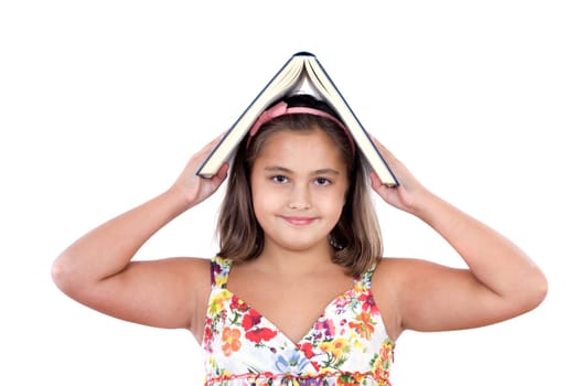Adorable girl with a book