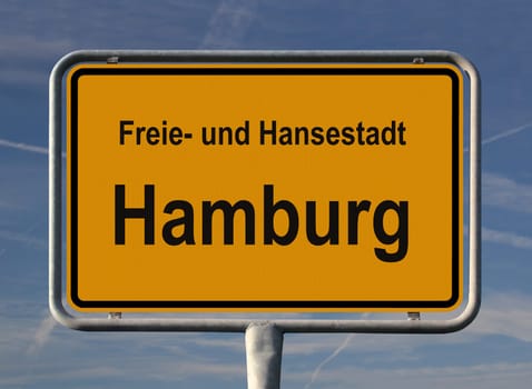 Place sign Free and Hanseatic City of Hamburg