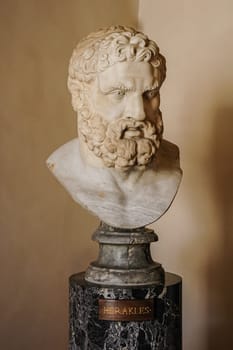 Rome, Italy, August 24, 2008: Bust of the mythical hero Heracles. Altemps Palace