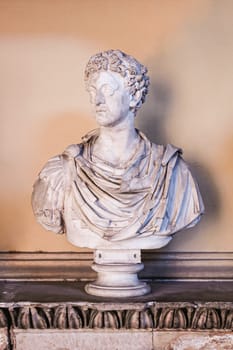 Vatican City, August 29, 2008: Bust of the young Emperor Commodus. Chiaramonti Museum