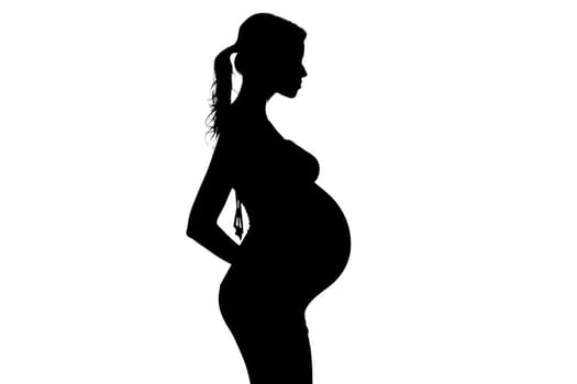 A black silhouette of a pregnant woman
