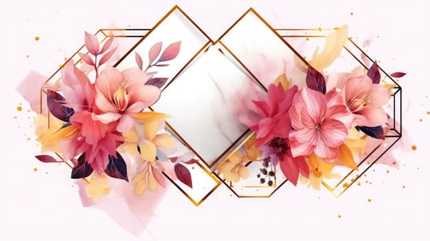 Watercolor abstract design for background of wedding or buzzy social media banner generative AI