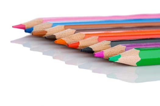 Colored pencils lined up