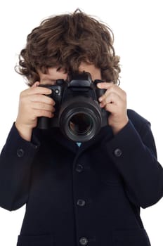 boy taking photo
