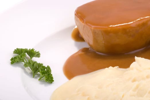 Meat loaf with mashed potatoes
