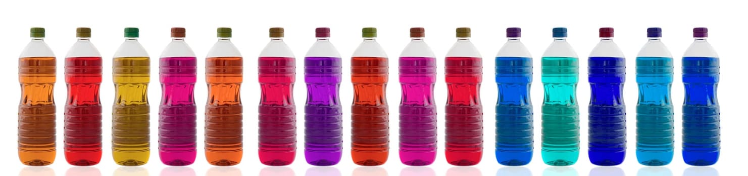 Bottles of oil of different colors