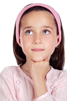Adorable girl thinking