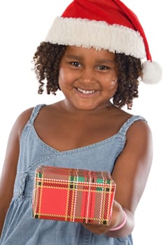 Girl with hat of Santa Claus