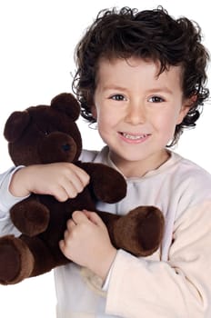 beautiful child with teddy bear