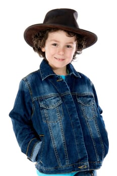 Child wearing a cowboy hat
