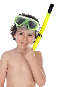 Child with diving mask