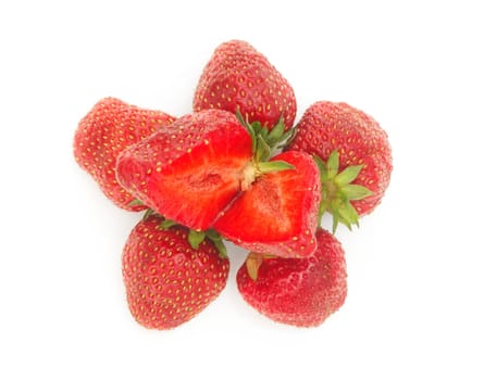 Strawberries on white background