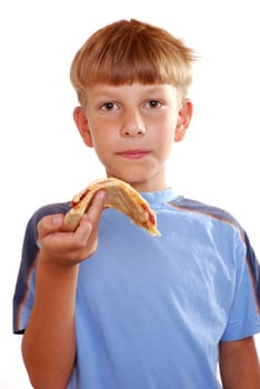Eating pizza