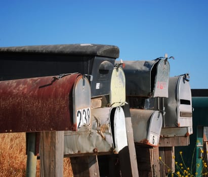 Grungy mailboxes