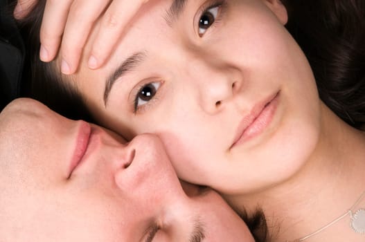 faces of woman and man