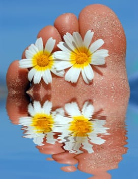 Foot with flowers