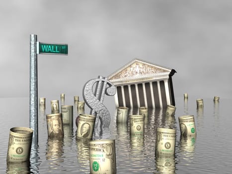 Wall Street under water