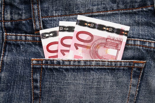 Euro Pocket Money In Blue Jeans