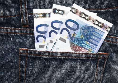 Euro Pocket Money In Blue Jeans