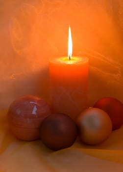 Christmas decoration with baubles and