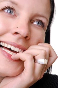 happy man or happy woman or happy boy or happy girl or happy adult or (happy without isolated)