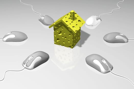 PC Mice with Cheese House
