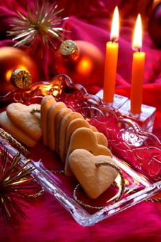 Christmas cookies with candles
