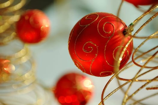Red christmas bulbs
