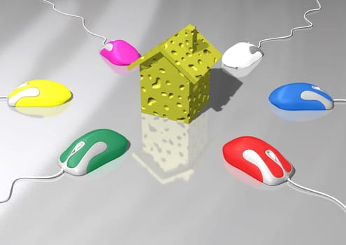 PC Mice with Cheese House