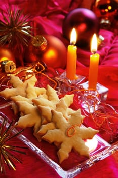 Christmas cookies with candles