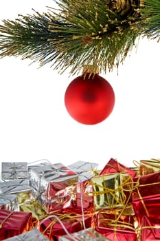 Christmas ball with gift spacker