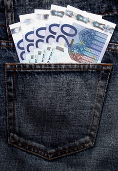 Euro Pocket Money In Blue Jeans