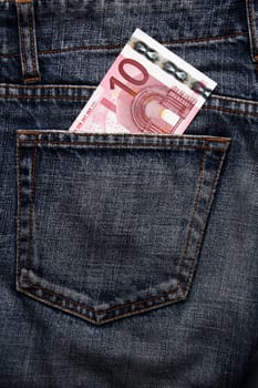 Euro Pocket Money In Blue Jeans