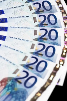 Money - 20 Euro Notes Detail