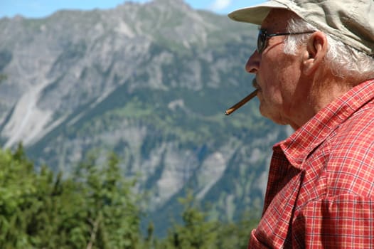 Active retiree in the mountains