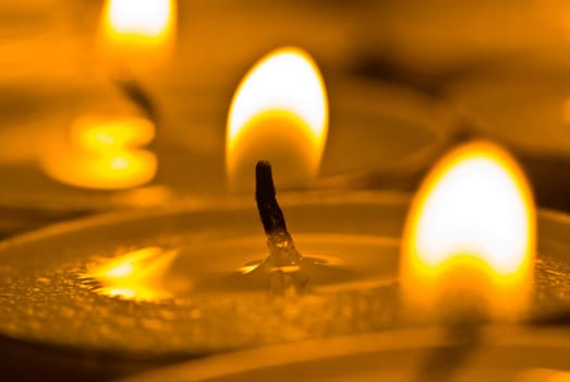 Golden warm candles