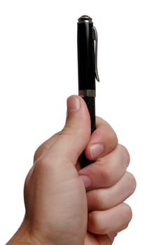 Hand Holding Black Pen