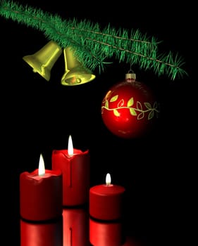 Christmas scene with candles