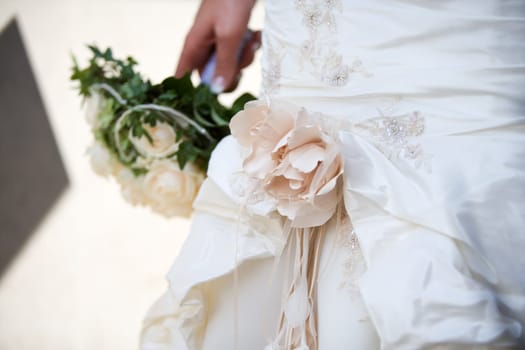 Detail on wedding dress