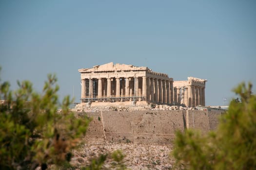 parthenon and trees