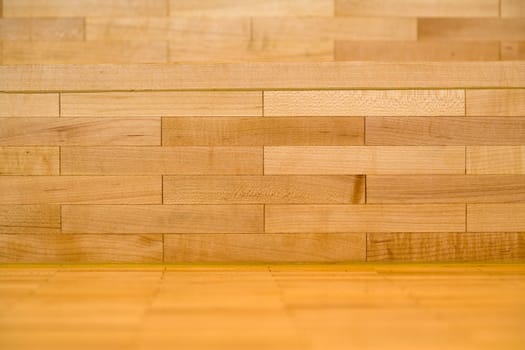 Parquet flooring in top view horizontal