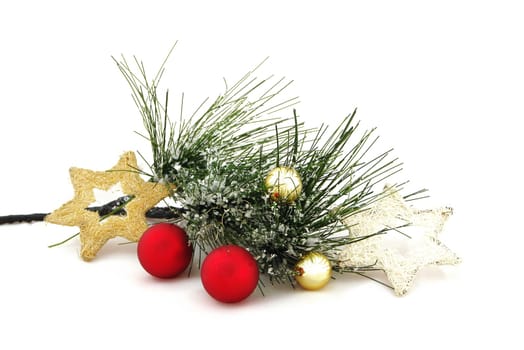 Fir branch with balls