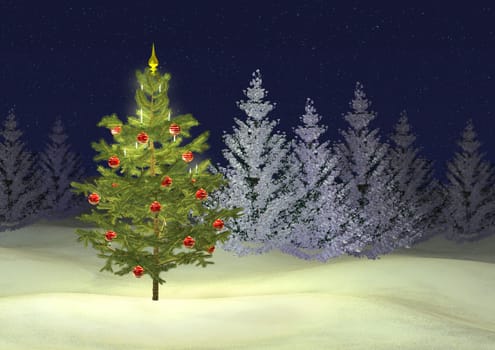 Christmas winter landscape