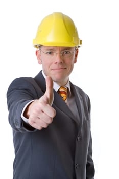 Architect with thumbs up