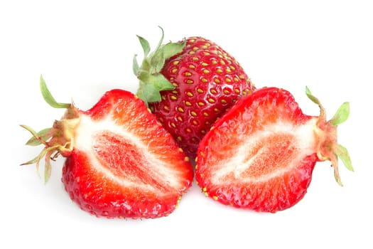 Isolated fruits - Strawberries on white
