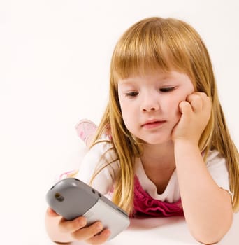 little girl calling up