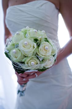 Bride holding bouquet